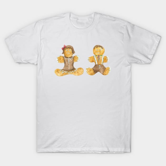 Gingerbread boy and girl T-Shirt by lisenok